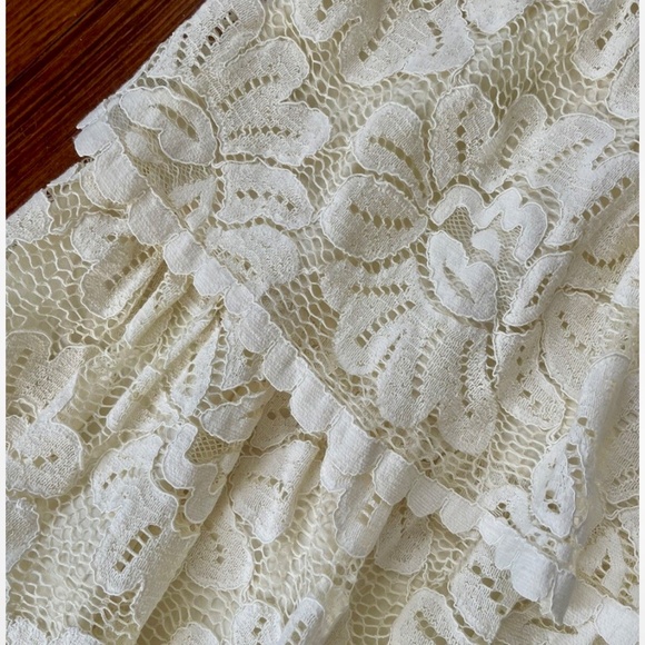 Maeve ~ Strapless Ivory Lace Mini DRESS sz L - Picture 4 of 8
